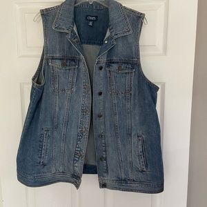 Chaps long denim vest